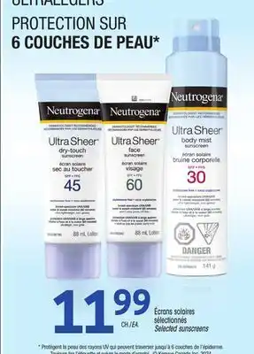 Uniprix NEUTROGENA Écrans solaires sélectionnés/Selected sunscreens offer