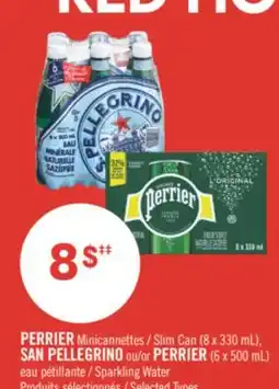 Shoppers Drug Mart PERRIER / Slim Can (8 x 330 mL), SAN PELLEGRINO or PERRIER (6 x 500 mL) Sparkling Water offer