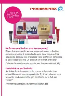 Shoppers Drug Mart Pharmaprix Beauté Eye Care Discovery Collection offer