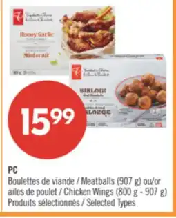 Shoppers Drug Mart PC Meatballs (907 g) or Chicken Wings (800 g - 907 g) offer