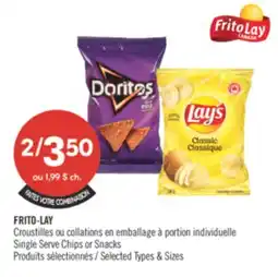 Shoppers Drug Mart FRITO LAY SINGLE SERVE CHIPS OR SNACK offer