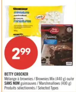 Shoppers Drug Mart BETTY CROCKER Brownies Mix (440 g) or NO NAME Marshmallows (400 g) offer