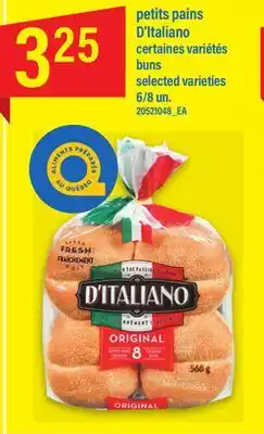 Maxi PETITS PAINS D'ITALIANO CERTAINES VARIÉTÉS BUNS, 6/8 UN offer
