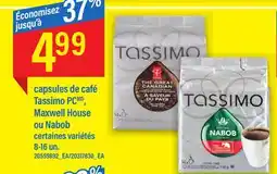 Maxi CAPSULES DE CAFÉ TASSIMO PC MAXWELL HOUSE OU NABOB, 8-16 un offer