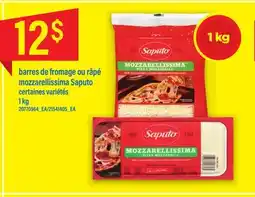 Maxi BARRES DE FROMAGE OU RÂPÉ MOZZARELLISSIMA SAPUTO, 1 kg offer
