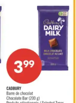 Pharmaprix CADBURY Chocolate Bar offer