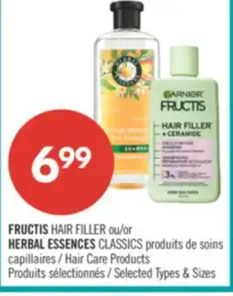 Pharmaprix FRUCTIS HAIR FILLER or HERBAL ESSENCES Hair Care Products offer