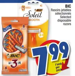 Jean Coutu BIC Selected disposable razors offer