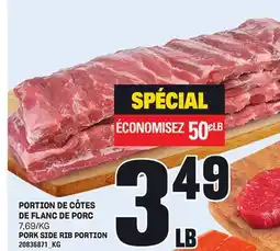 Provigo PORTION DE CÔTES DE FLANC DE PORC offer