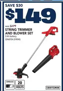RONA CRAFTSMAN STRING TRIMMER AND BLOWER SET offer