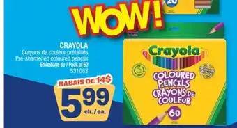 Jean Coutu CRAYOLA Pre-sharpened coloured pencils offer