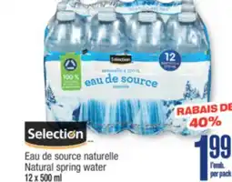 Jean Coutu SELECTION Natural spring water offer