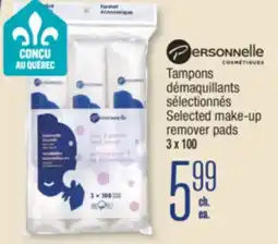 Jean Coutu PERSONNELLE Selected make-up remover pads offer
