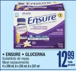 Jean Coutu ENSURE or GLUCERNA Meal replacements offer