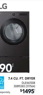Réno Dépôt LG 7.4 CU. FT. DRYER offer