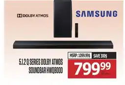 Centre Hi-Fi Samsung 5.1.2 Q SERIES DOLBY ATMOS SOUNDBAR HWQ800D offer