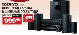 Centre Hi-Fi ONKYO HOME THEATER SYSTEM 5.1.2 CHANNEL DOLBY ATMOS offer