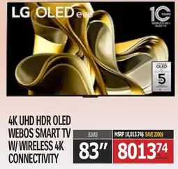 Centre Hi-Fi LG 4K UHD HDR OLED WEBOS SMART TV W/ WIRELESS 4K CONNECTIVITY offer