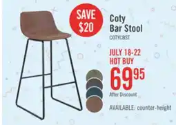 The Brick Coty Barstool with Vegan Leather Fabric, Metal - Brown offer