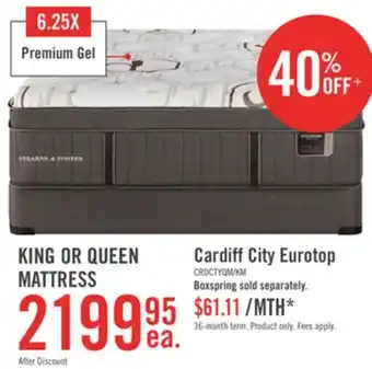 The Brick Stearns & Foster Founders Collection Cardiff City Eurotop Queen Mattress offer