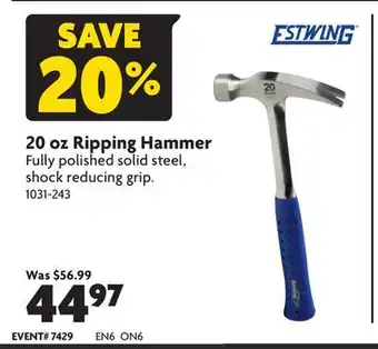 Home Hardware 20 oz Ripping Hammer offer