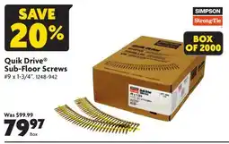 Home Hardware Quik Drive Sub-Floor Screws offer