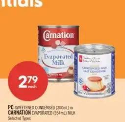 Shoppers Drug Mart PC SWEETENED CONDENSED (300mL) or CARNATION EVAPORATED (354mL) MILK offer