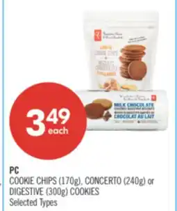 Shoppers Drug Mart PC COOKIE CHIPS (170g), CONCERTO (240g) or DIGESTIVE (300g) COOKIES offer