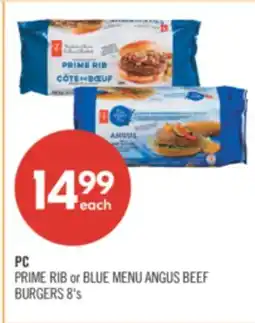 Shoppers Drug Mart PC PRIME RIB or BLUE MENU ANGUS BEEF BURGERS offer