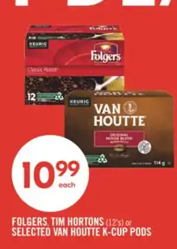 Shoppers Drug Mart FOLGERS, TIM HORTONS (12's) or SELECTED VAN HOUTTE K-CUP PODS offer