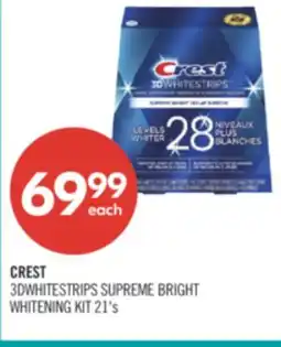 Shoppers Drug Mart CREST 3DWHITESTRIPS SUPREME BRIGHT WHITENING KIT offer