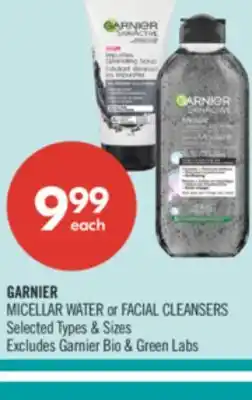 Shoppers Drug Mart GARNIER MICELLAR WATER or FACIAL CLEANSERS offer