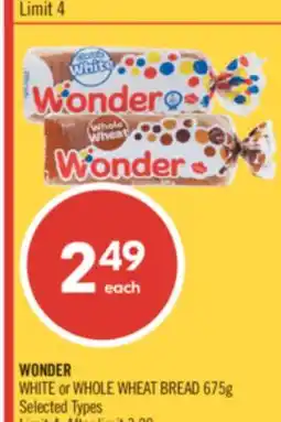 Shoppers Drug Mart WONDER WHITE or WHOLE WHEAT BREAD offer