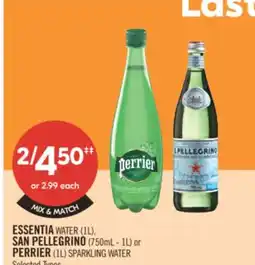 Shoppers Drug Mart ESSENTIA WATER (1L), SAN PELLEGRINO (750mL - 1L) or PERRIER (1L) SPARKLING WATER offer