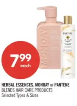 Shoppers Drug Mart HERBAL ESSENCES, MONDAY OR PANTENE BLENDS HAIR CARE PRODUCTS offer