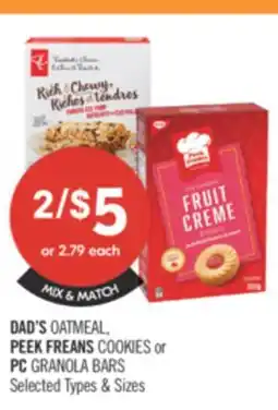 Shoppers Drug Mart DAD'S OATMEAL, PEEK FREANS COOKIES or PC GRANOLA BARS offer