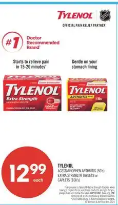 Shoppers Drug Mart TYLENOL ACETAMINOPHEN ARTHRITIS (50's), EXTRA STRENGTH TABLETS or CAPLETS (100's) offer