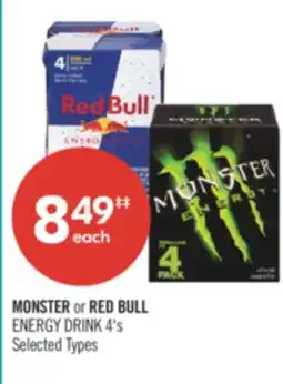 Shoppers Drug Mart MONSTER or RED BULL ENERGY DRINK offer