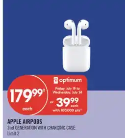 Shoppers Drug Mart APPLE AIRPODS 2nd GENERATION WITH CHARGING CASE offer