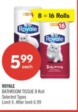 Shoppers Drug Mart ROYALE BATHROOM TISSUE 8 Roll offer