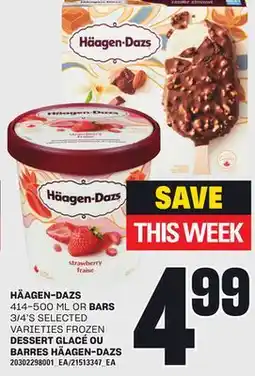 Independent City Market DESSERT GLACÉ, 414-500 ML OU BARRES HÄAGEN-DAZS, 3/4'S offer
