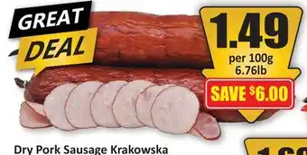 Starsky Dry Pork Sausage Krakowska offer