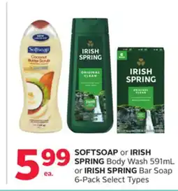 Rexall SOFTSOAP or IRISH SPRING Body Wash 591mL or IRISH SPRING Bar Soap 6-Pack offer