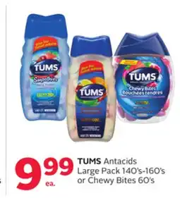 Rexall TUMS Antacids Large Pack 140's-160's or Chewy Bites 60's offer