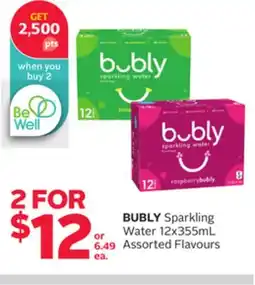 Rexall BUBLY Sparkling Water 12x355mL offer