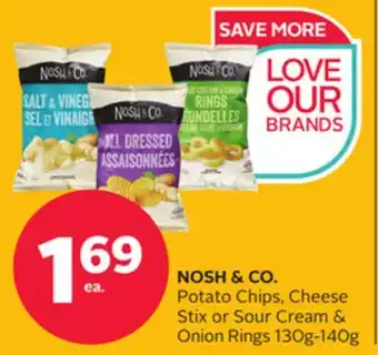 Rexall NOSH & CO. Potato Chips, Cheese Stix or Sour Cream & Onion Rings offer