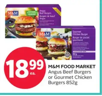 Rexall M&M FOOD MARKET Angus Beef Burgers or Gourmet Chicken Burgers offer