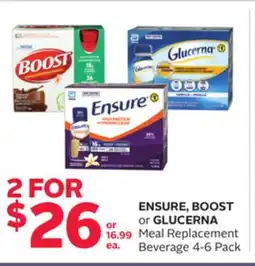 Rexall ENSURE, BOOST or GLUCERNA Meal Replacement Beverage offer