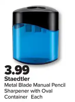 PharmaChoice Staedtler Metal Blade Manual Pencil Sharpener with Oval Container offer
