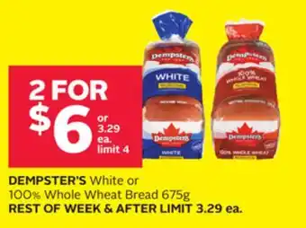 Rexall DEMPSTER'S White or 100% Whole Wheat Bread offer